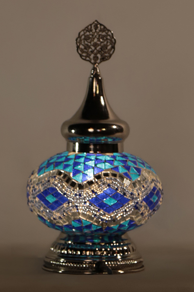 No.3 Size Short Nickel Mosaic Table Lamp